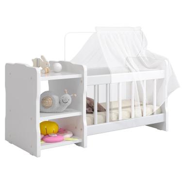 Imagem de Berço Para Boneca Cristal Ursinho C02 Brinquedo Infantil Branco - Lyam Decor