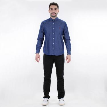 Imagem de Camisa Social Reserva Easy Oxford Denim Azul - Masculino-Masculino