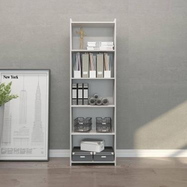 Imagem de Estante Livreiro Multiuso Com 5 Prateleiras Menu Móveis Branco