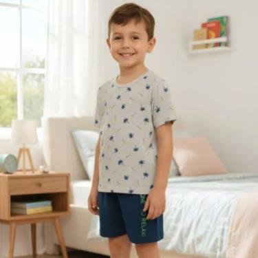 Imagem de Pijama Infantil Masculino Coqueiros Izitex, 01, Azul