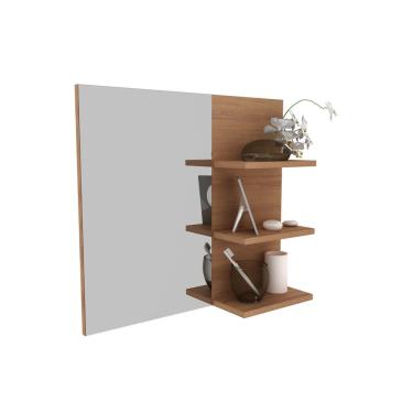 Imagem de Espelheira Vitalle Air 60cm Amêndola com Espelho e Nichos Laterais