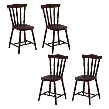 Imagem de Kit 04 Cadeiras Madeira Macica Pés Torneados 250EA Marjori