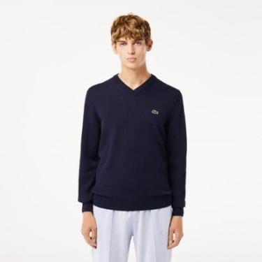 Imagem de Suéter Lacoste de Algodão Orgânico com Gola V Masculino-Masculino