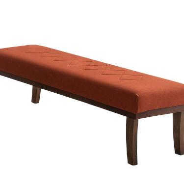 Imagem de Puff para Sala de Estar 140cm Linho Theo Terracota/Imbuia