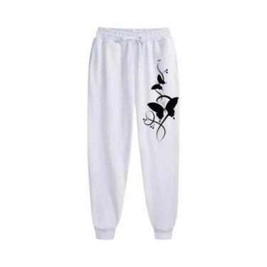 Imagem de Feminino impressão casual versátil calças femininas na moda hip hop co