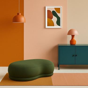 Imagem de Puff Orgânico para Sala de Estar Linho Judi Verde