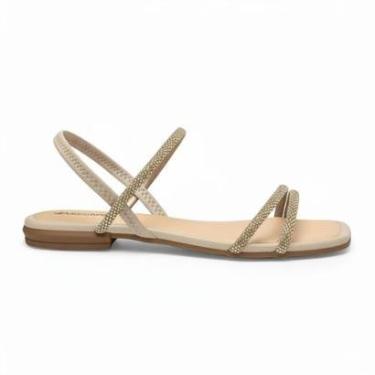 Imagem de Sandália Rasteira Feminina SlipOn Strass Mississipi J0664-Feminino