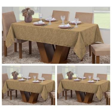 Imagem de Kit 3 Toalhas Mesa Luxo Retangular Sala Jantar 8 Lugares Jacquard - Ra