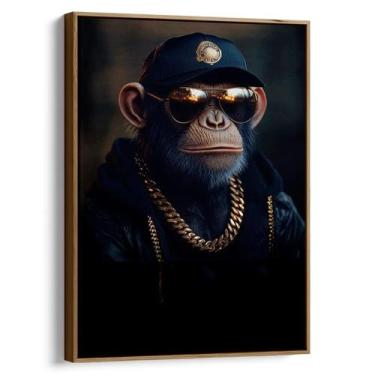Imagem de Quadro decorativo Macaco Rapper - Mioquadros, 120x80 cm, Tabaco