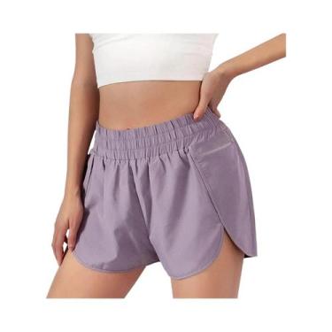 Imagem de Shorts De Yoga E Corrida Para Mulheres, De Cintura Alta, Secagem Rápid