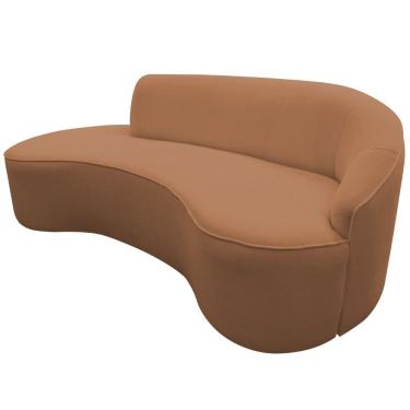Imagem de Sofá Curvo 04 Lugares 230cm Eron Braço Esquerdo Bouclé Terracota - Nexta Casa