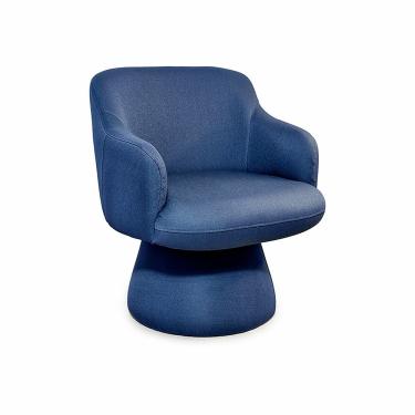 Imagem de Poltrona Jade Base Cone Fixa Linho Azul Marinho - Nexta Casa