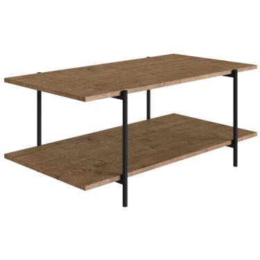 Imagem de Mesa de Centro Vermont Retangular MDP Aço 90CM Amadeirado