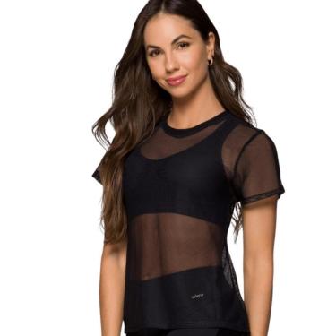 Imagem de Camiseta Selene Tela Feminina - Preta-Feminino