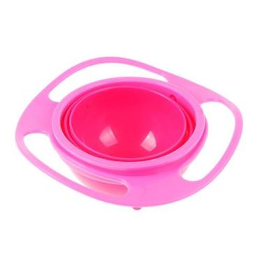Imagem de Prato Giratório 360 Infantil + Tampa Para Bebês E Crianças cor:Rosa - 