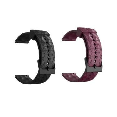 Imagem de Kit Pulseira Silicone Play Para Smartwatch Relógio 20mm - Poolsy, Pret