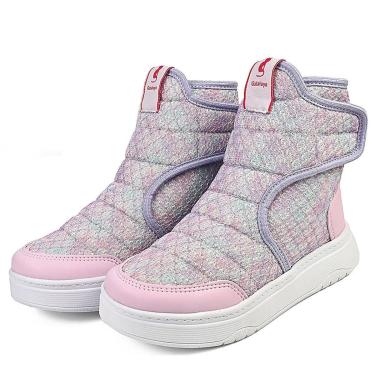 Imagem de Bota Esportiva Infantil Menina Cano Alto Inverno Estilosa Brilho Lilás/Colorida Sereia...