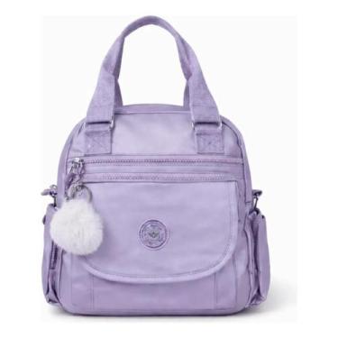 Imagem de Mochila Feminina Casual Delicada Trabalho Moderna Nylon Leve Com Compa