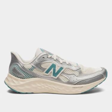 Imagem de Tênis New Balance Fresh Foam Arishi V'4 Feminino, Off white, Azul, 34