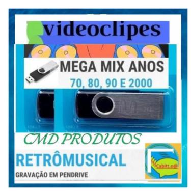 Imagem de Pendrive 16gb = Mega Mix em Videoclipes - Anos 70's á 00's (MP4) - Cmd