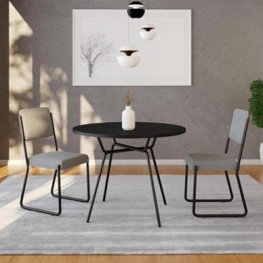 Imagem de Mesa De Jantar Redonda Soho 90cm Preto Tx - Est.preta - COMPACE