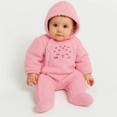 Imagem de Macacão Inverno Bebê Pelo de Carneirinho - kiko, Rosa, Claro, P
