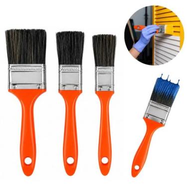 Imagem de Jogo 3 Pincéis Pintura Parede Tinta Profissional - Fx