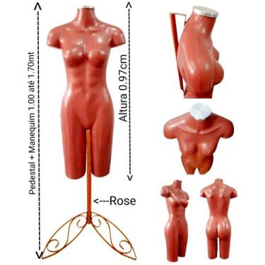 Imagem de Manequim feminino (Meio corpo modelo definido N.38) Rose com tampa pra