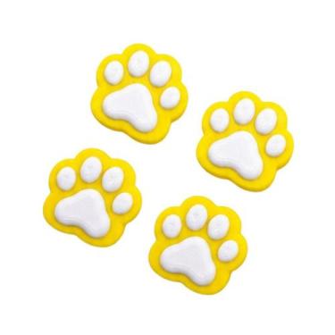 Imagem de Kit 4 Imãs Patinha Geladeira Cachorro Gato Amarelo - FLEX3D