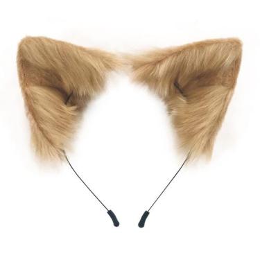Imagem de Bandana QinRuan Cat Fox, pele sintética, orelhas, Halloween, cosplay
