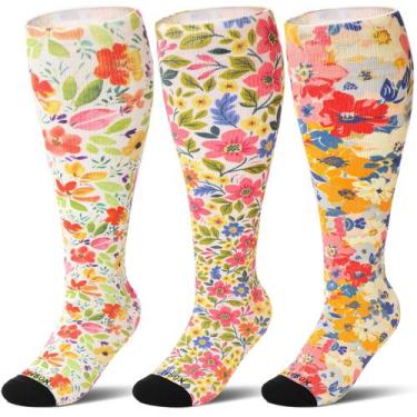 Imagem de Meias de compressão LEVSOX Wide Calf 15-20 mmHg para mulheres e homens