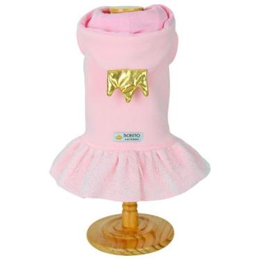 Imagem de Vestido Soft Coroa Rosa para Cães - M - BONITO PRA CACHORRO