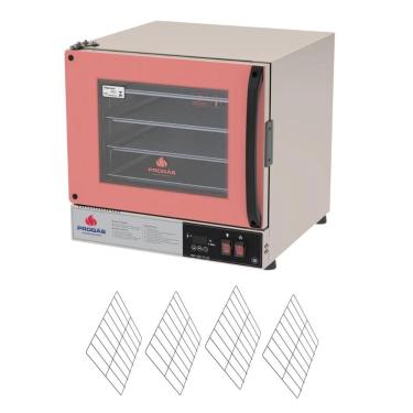 Imagem de Kit Forno Turbo Elétrico de Bancada Progás PRP-004 Plus Digital Profissional Rosa 2000W 220V