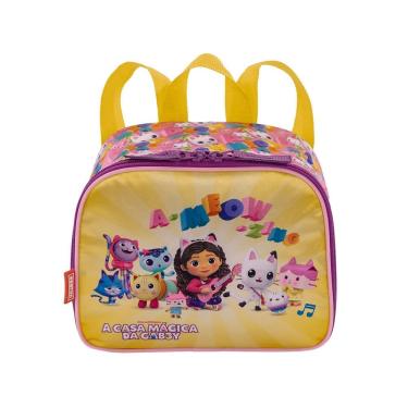 Imagem de Lancheira Pequena Infantil Sestini Gabby Meow com Alça de Costas e Mão 1 Unidade Colorido