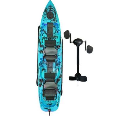 Imagem de Caiaque Mero Com 1 Pedal Caiaker - Azul Camuflado