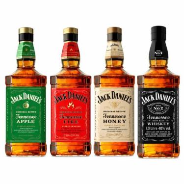 Imagem de Kit Degustação Whisky Jack Daniel's 4 Sabores Garrafa 1L