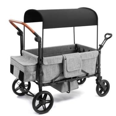Imagem de Carrinho Utilitário Dobrável SAFETY CAREYA para 4 Crianças Cinza
