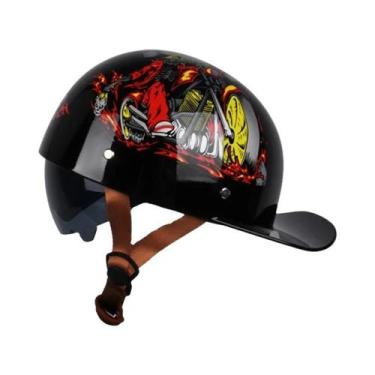Imagem de Capacete Retro Vintage Aberto Para Adultos, Ideal Para Verão, Motocicl