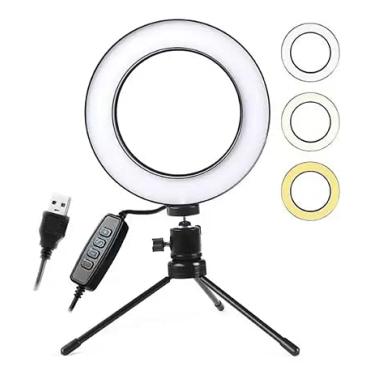 Imagem de Ring Light Com Tripé Dimmer Youtuber Iluminador Selfie Pro Anel de Luz LED Suporte para Celular Ringlight 16cm 20cm 26cm Colorido 33cm - BELLA NET (Ring Light 16cm)