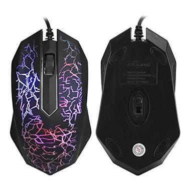 Imagem de Mouse de jogo com fio RGB Mouse óptico ergonômico com fio para mouse de computador LOL com luz de fundo colorida A30 (preto)