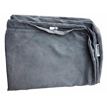 Imagem de Dogbed4less Tamanho GG: 102 x 90 x 10 cm, capa de substituição externa de tecido de camurça na cor cinza com forro de zíper para almofada ou almofada de cama de cachorro - apenas capa de substituição