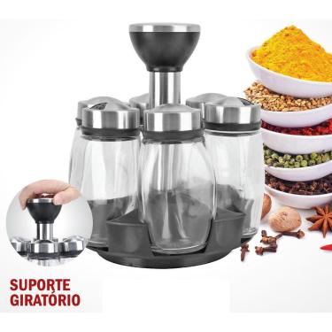 Imagem de Kit Porta Condimentos 6 Pcs + Suporte Unyhome