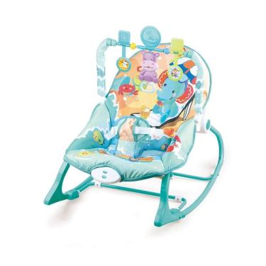 Imagem de Cadeira Bebê descanso Balanço Musical Vibratória Azul Oceano