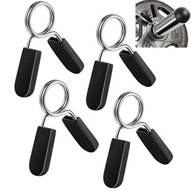 Imagem de Lestino – Colarinho com presilha de mola de barra (25 mm) (pacote com 4), braçadeiras de exercícios para barra de peso padrão de 2,5 cm (pode não ser para barra rosqueada, verifique duas vezes antes de comprar)