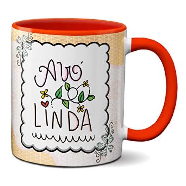 Imagem de Caneca Feliz Dia Dos Avós Presente Fofo Avó Linda (Vermelha)
