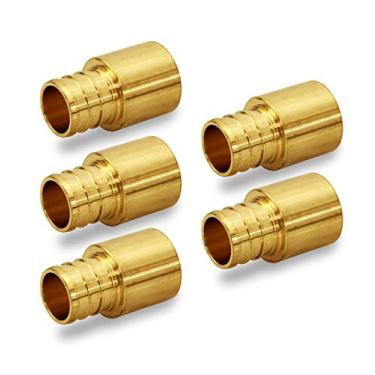 Imagem de Supply Giant Adaptador fêmea de cobre QTGB1234-5 X Pex Barb Pipe Fitting, 1/2 x 3/4, latão