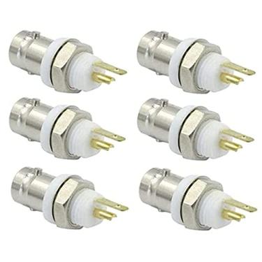 Imagem de Conector RF isolado para painel de solda com conector QMseller BNC fêmea Jack anteparo - (6 peças)