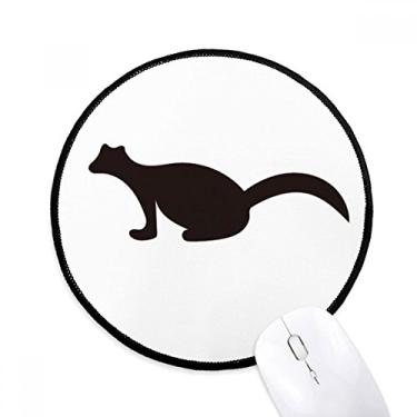 Imagem de DIYthinker Tapete de rato preto polecat animal retrato desktop escritório tapete redondo para computador