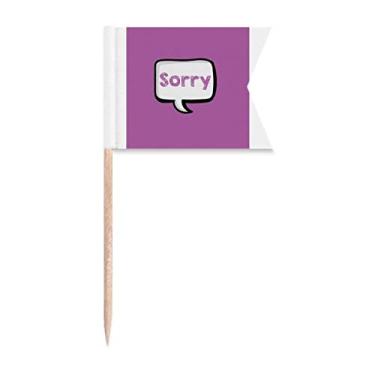 Imagem de Bandeiras de palito de dente para festas de bolo e comida com motivo de palito de língua