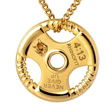 Imagem de XLTFZY Colares Boutique Gym Sport Halteres Barbella, exercício fitness, musculação, treino, colar redondo, para homens e mulheres, joias hip hop, ouro, 65 cm (26 polegadas)